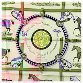Hermès-Hermès Brown Couvertures et Tenues de Jour Silk Scarf 90-Brown,Other