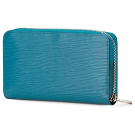Louis Vuitton-Louis Vuitton Blue Epi Zippy Long Wallet-Blue,Light blue