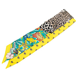 Hermès-Hermès Yellow Jungle Love Silk Twilly Scarf-Other
