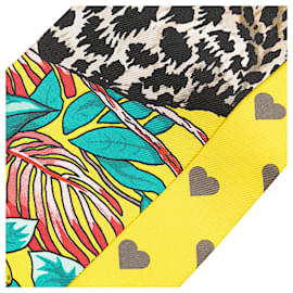 Hermès-Hermès Yellow Jungle Love Silk Twilly Scarf-Other