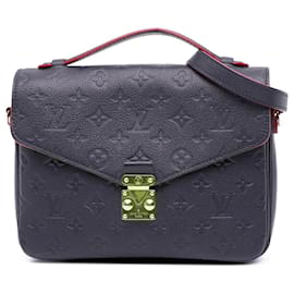 Louis Vuitton-Louis Vuitton Blue Monogram Empreinte Pochette Metis-Blue,Navy blue