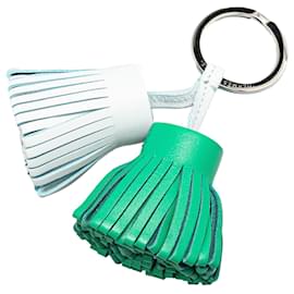 Hermès-Hermès Green Lambskin Carmen Uno Dos Key Ring-Other,Green,Light blue
