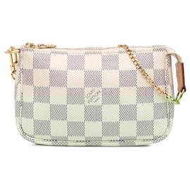 Louis Vuitton-Mini Pochette Accessoires Damier Azur Blanc Louis Vuitton-Blanc,Bleu