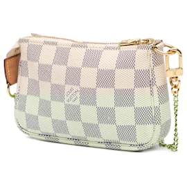 Louis Vuitton-Mini Pochette Accessoires Damier Azur Blanc Louis Vuitton-Blanc,Bleu