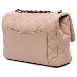 Chanel-Chanel Brown Medium CC Matelassé Cuir de Veau Simple Rabat-Marron,Chair