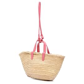 Céline-Celine Brown Teen Triomphe Raffia Panier Tote-Brown,Beige