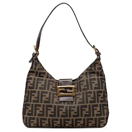 Fendi-Fendi Brown Zucca Canvas Shoulder Bag-Brown