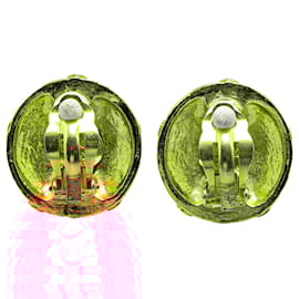 Chanel-Chanel Gold Gold Plated CC Flower Clip On Earrings-Golden