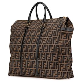 Fendi-Fendi Brown Zucca Canvas Satchel-Brown