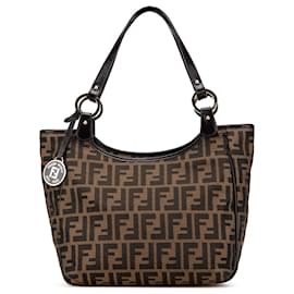 Fendi-Fendi Brown Zucca Canvas Chef Tote-Brown