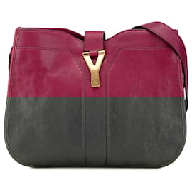 Yves Saint Laurent-Yves Saint Laurent Pink Medium Leather Cabas Chyc Crossbody-Pink,Other