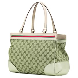 Gucci-Gucci Brown GG Canvas Mayfair Tote-Brown,White,Beige