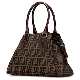 Fendi-Fendi Brown Zucca Canvas Etniko Handbag-Brown