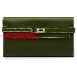 Hermès-Portefeuille Longue Kelly Epsom Rouge Hermès-Rouge,Bordeaux