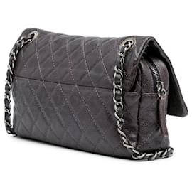 Chanel-Chanel Violet Moyen Caviar Matelassé Easy Flap-Autre,Violet