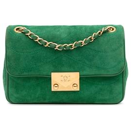 Chanel-Chanel Green Small Suede and Lambskin Pagoda Flap-Green