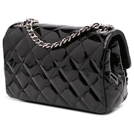 Chanel-Chanel Black Extra Mini Rectangular Classic Patent Single Flap-Black