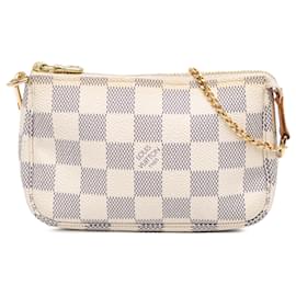 Louis Vuitton-Mini Pochette Accessoires Damier Azur Blanc Louis Vuitton-Blanc