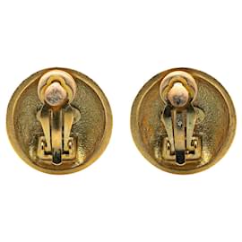 Chanel-Chanel Gold Gold Plated CC Clip On Earrings-Golden