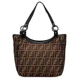 Fendi-Fendi Brown Zucca Canvas Chef Tote-Brown