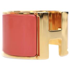 Hermès-Bracelet GM Hermès Clic Clac H en émail extra large rose-Rose,Doré