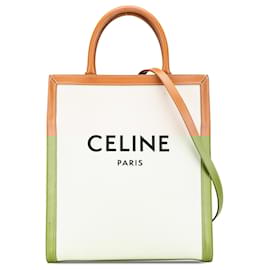 Céline-Celine Brown Small Vertical Cabas Satchel-Brown,Beige