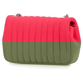 Chanel-Chanel Pink Mini Vertical Quilted Jersey Single Flap-Pink,Other