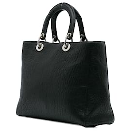 Dior-Dior Black Large Canyon Grained Lambskin Lady Dior-Black
