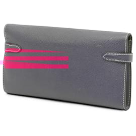 Hermès-Hermès Pink Epsom Kelly Longue Wallet-Pink
