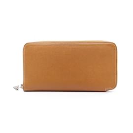 Hermès-Hermes Azap Long Wallet in Brown Epsom Leather-Brown