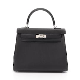 Hermès-Hermes Kelly 25 Togo Handbag-Black