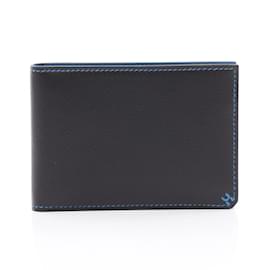 Hermès-Hermes H Series Horizontal Noir Blue Zéliege Business Card Holder-Black,Blue