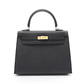 Hermès-Hermes Kelly 25 Handbag-Black