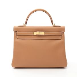 Hermès-Sac à main Hermes Kelly 32-Marron,Autre