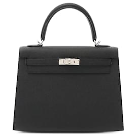 Hermès-Hermes Kelly 25 Handbag-Black