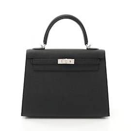 Hermès-Hermes Kelly 25 Handbag-Black