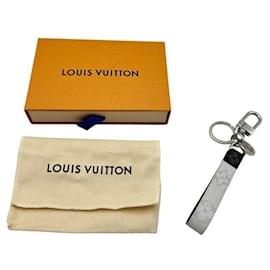 Louis Vuitton-Porte-clés Dragonne Louis Vuitton-Marron,Argenté,Blanc