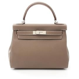 Hermès-Sac à main Hermes Kelly 28 Togo-Marron
