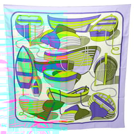 Hermès-Foulard HERMES Carre 90 THALASSA-Bleu,Multicolore