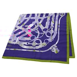 Hermès-Hermes Carre Gean 140 Cavalcadour Scarf-Multiple colors,Purple