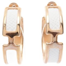 Hermès-Boucles d'oreilles Hermes Olympe Cle-Blanc,Doré