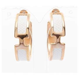 Hermès-Boucles d'oreilles Hermes Olympe Cle-Blanc,Doré