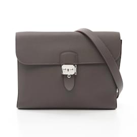 Hermès-Sac à dépeche 29 Etain d'Hermès-Marron,Gris