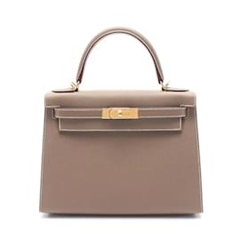 Hermès-Hermes Kelly 28 Handbag-Brown,Taupe