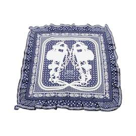 Hermès-Hermès Carré 70 BRIDES de GALA Foulard Bandana-Noir,Blanc,Bleu Marine