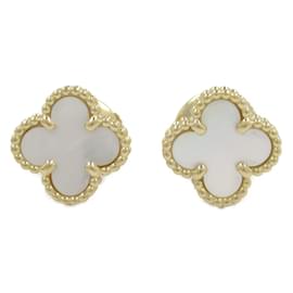 Van Cleef & Arpels-Van Cleef & Arpels Sweet Alhambra Earrings-White,Golden