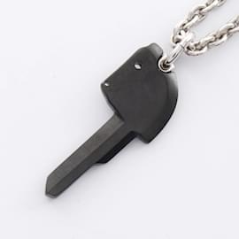 Hermès-Hermes Cle Cheval Necklace-Black,Silvery