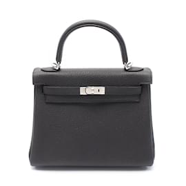 Hermès-Hermes Kelly 25 Togo Handbag-Black