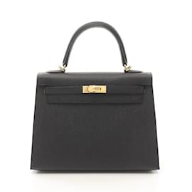 Hermès-Hermes Kelly 25 Handbag-Black