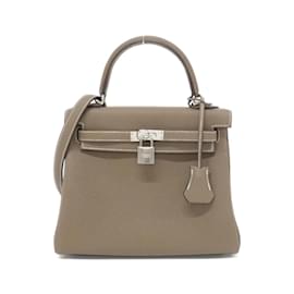 Hermès-Sac à main Hermes Kelly 25 cm-Taupe